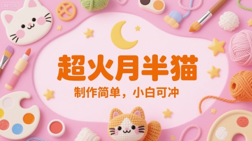 超火月半猫，制作简单，小白可冲